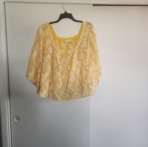 Anthropologie Yellow Crop Blouse